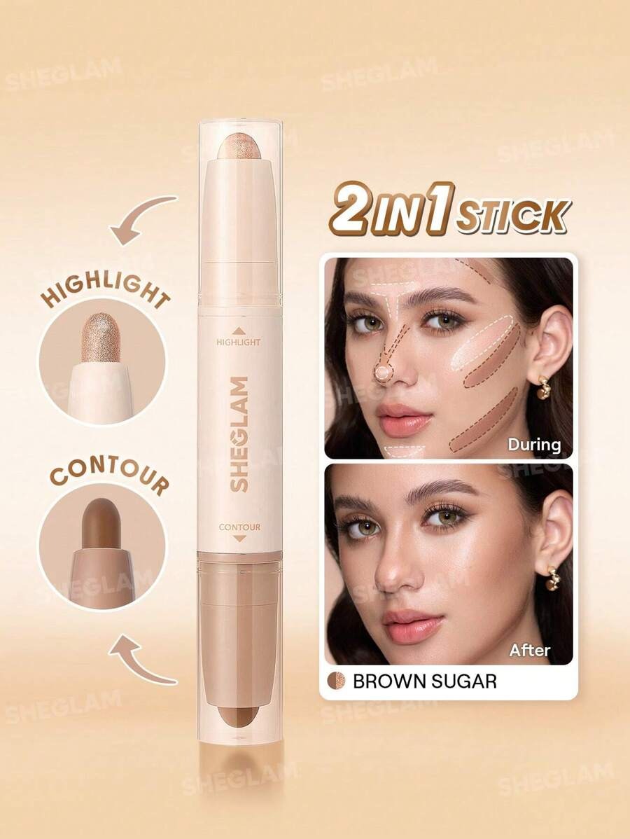 SHEGLAM 2-In-1 – Brown Sugar كونتور وهايلايتر