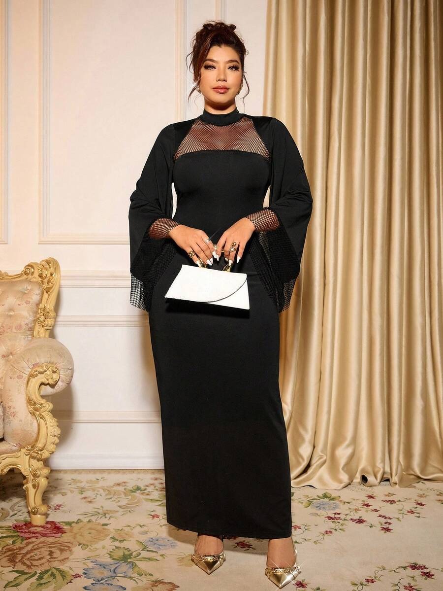 SHEIN فستان ماكسي أسود ضيق