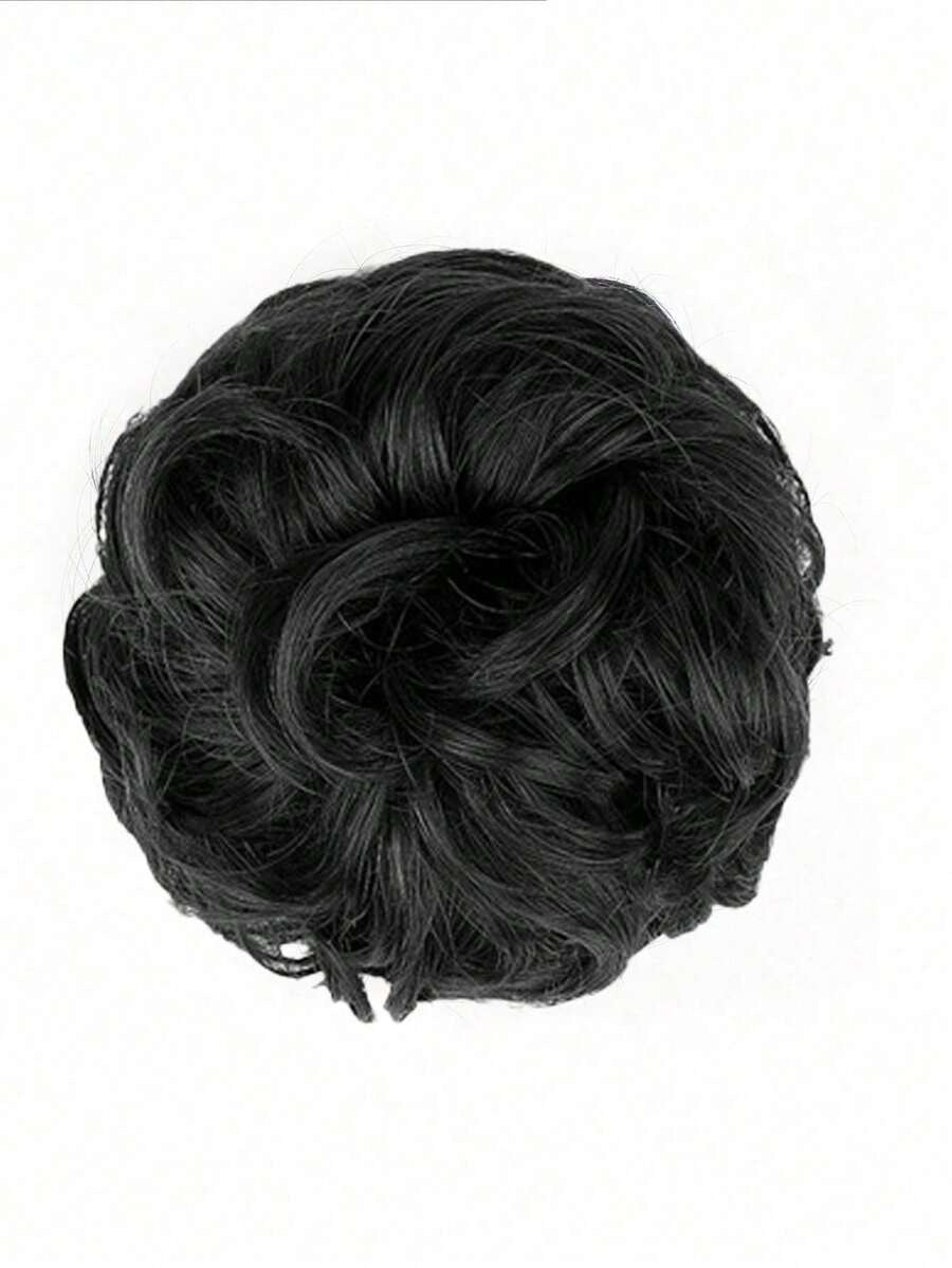 SHEIN وصلة كعكة شعر مجعد بلون أسود