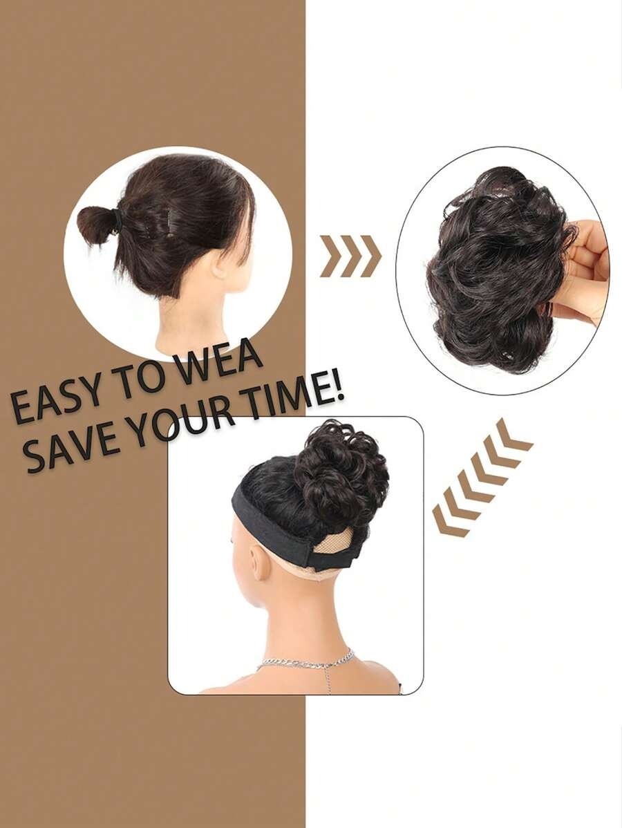 SHEIN كعكة شعر جاهزة لون بني داكن