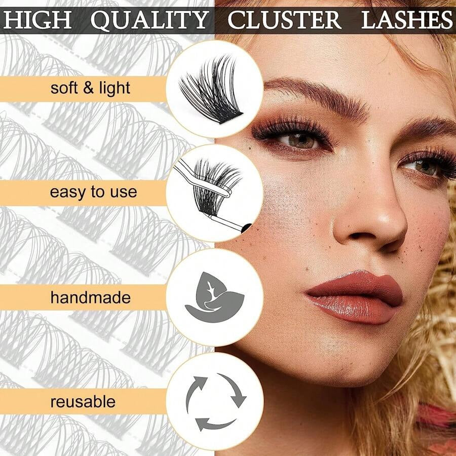 SHEIN Huicop DIY طقم رموش عنقودية 120 قطعة