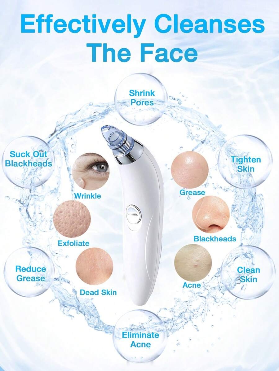 SHEIN GENAI جهاز شفط الرؤوس السوداء لون أبيض