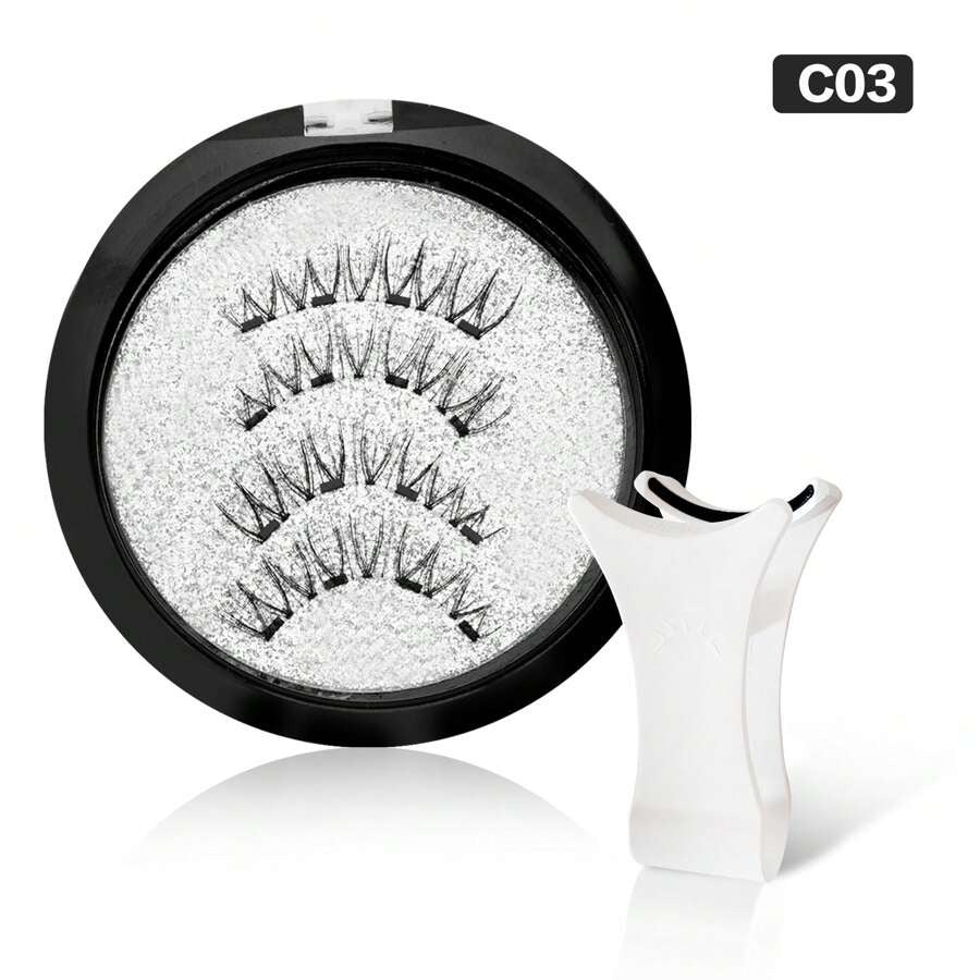 SHEIN Waloshow طقم رموش مغناطيسية طبيعية بدون غراء