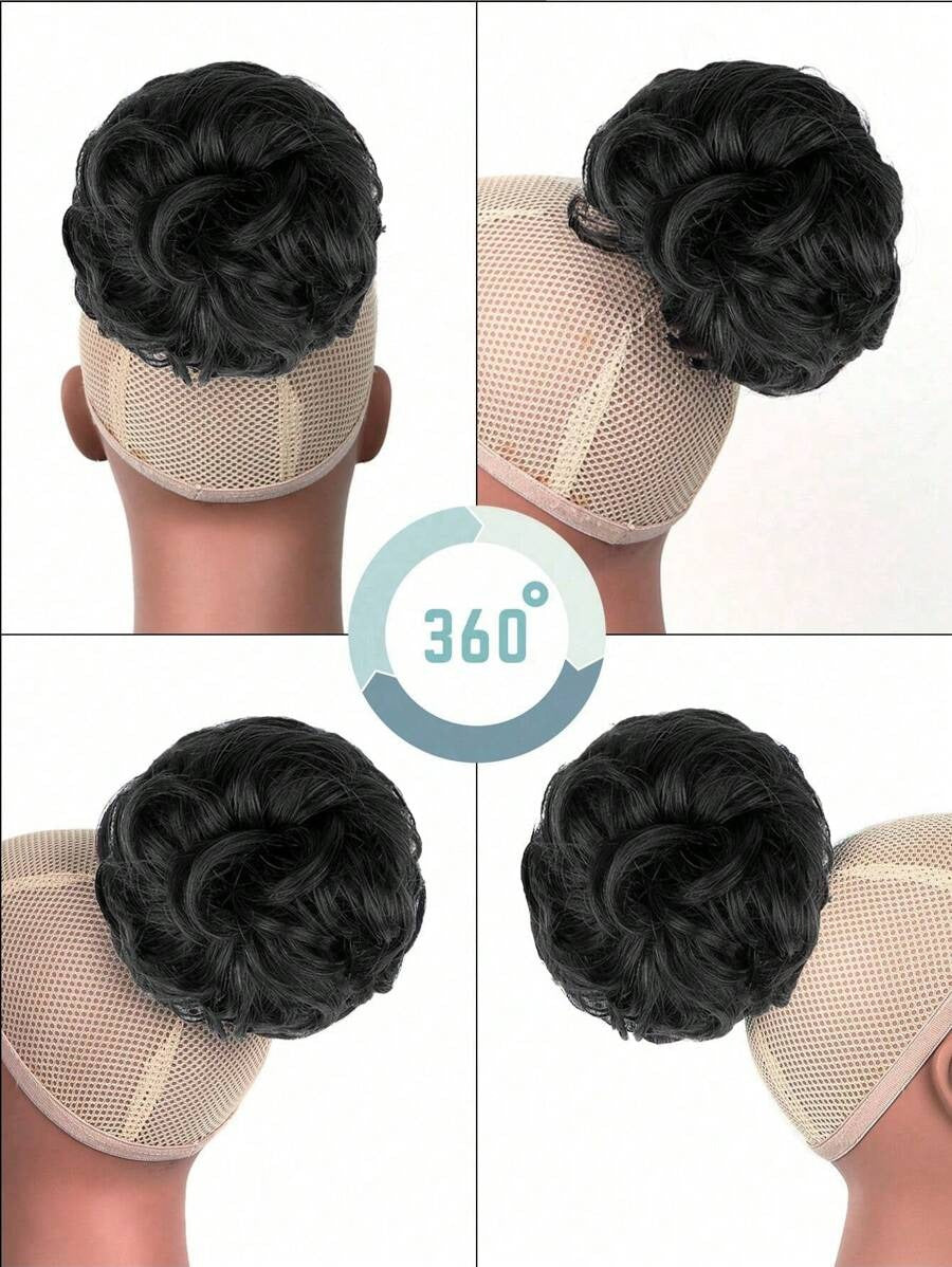 SHEIN وصلة كعكة شعر مجعد بلون أسود