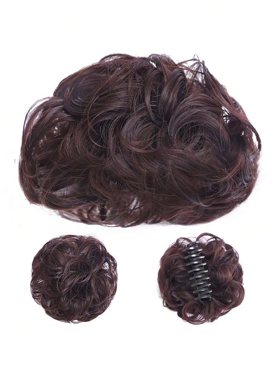 SHEIN كعكة شعر جاهزة لون بني داكن