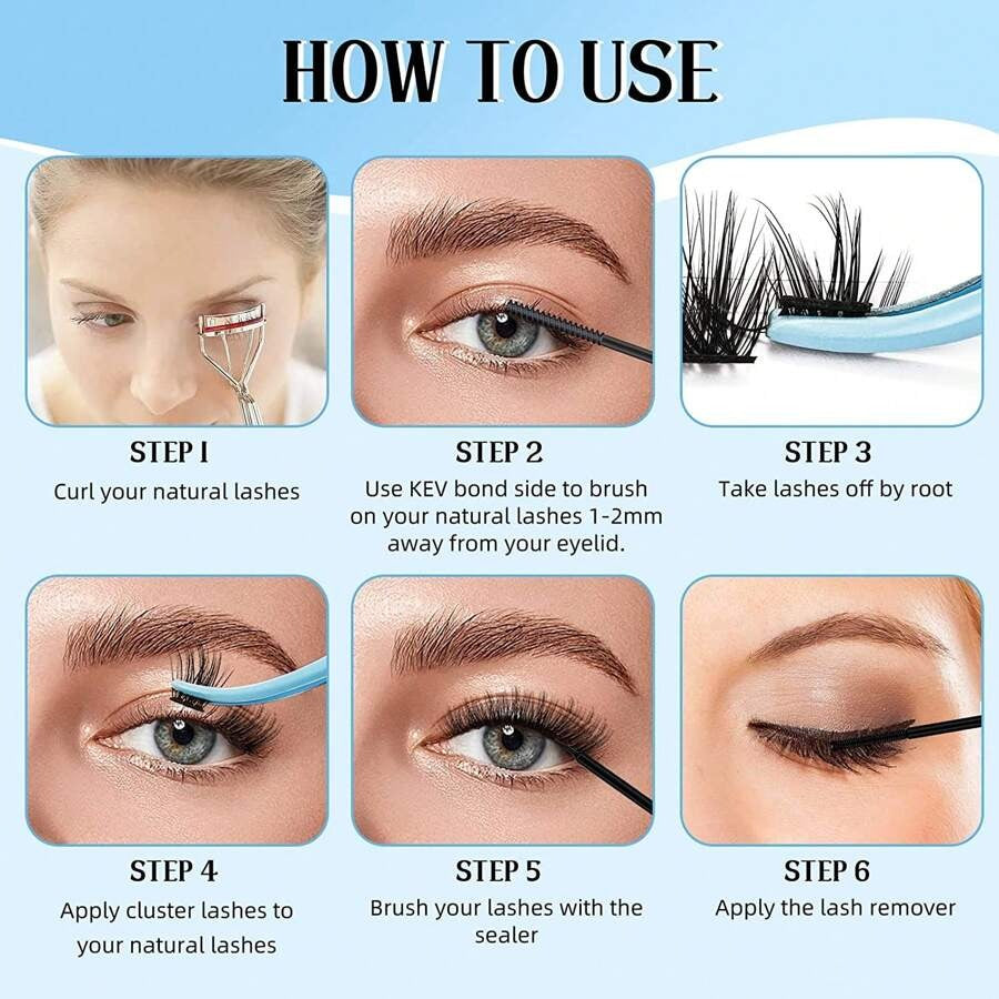 SHEIN Huicop DIY طقم رموش عنقودية 120 قطعة