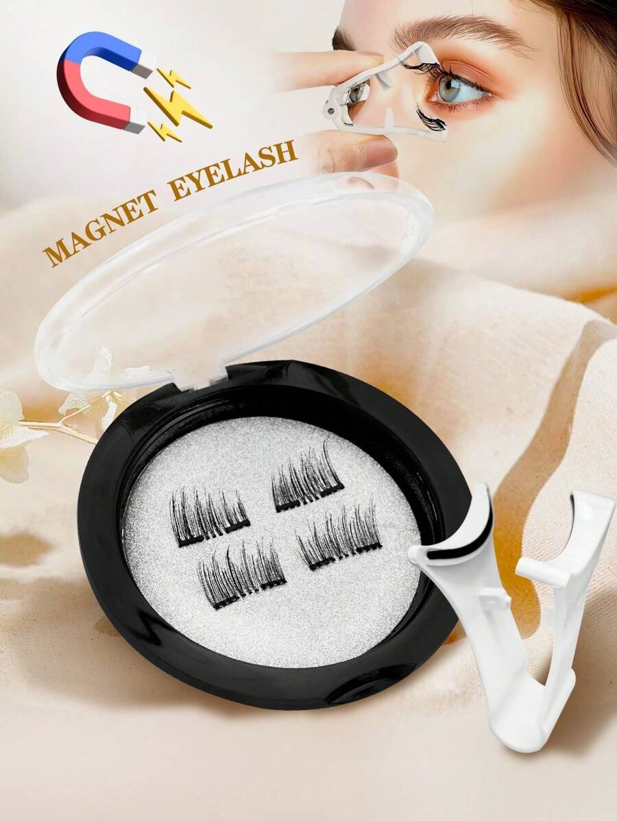 SHEIN Waloshow طقم رموش مغناطيسية طبيعية بدون غراء