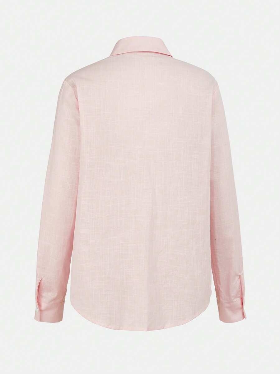 SHEIN BizChic قميص صيفي أنيق بلون وردي