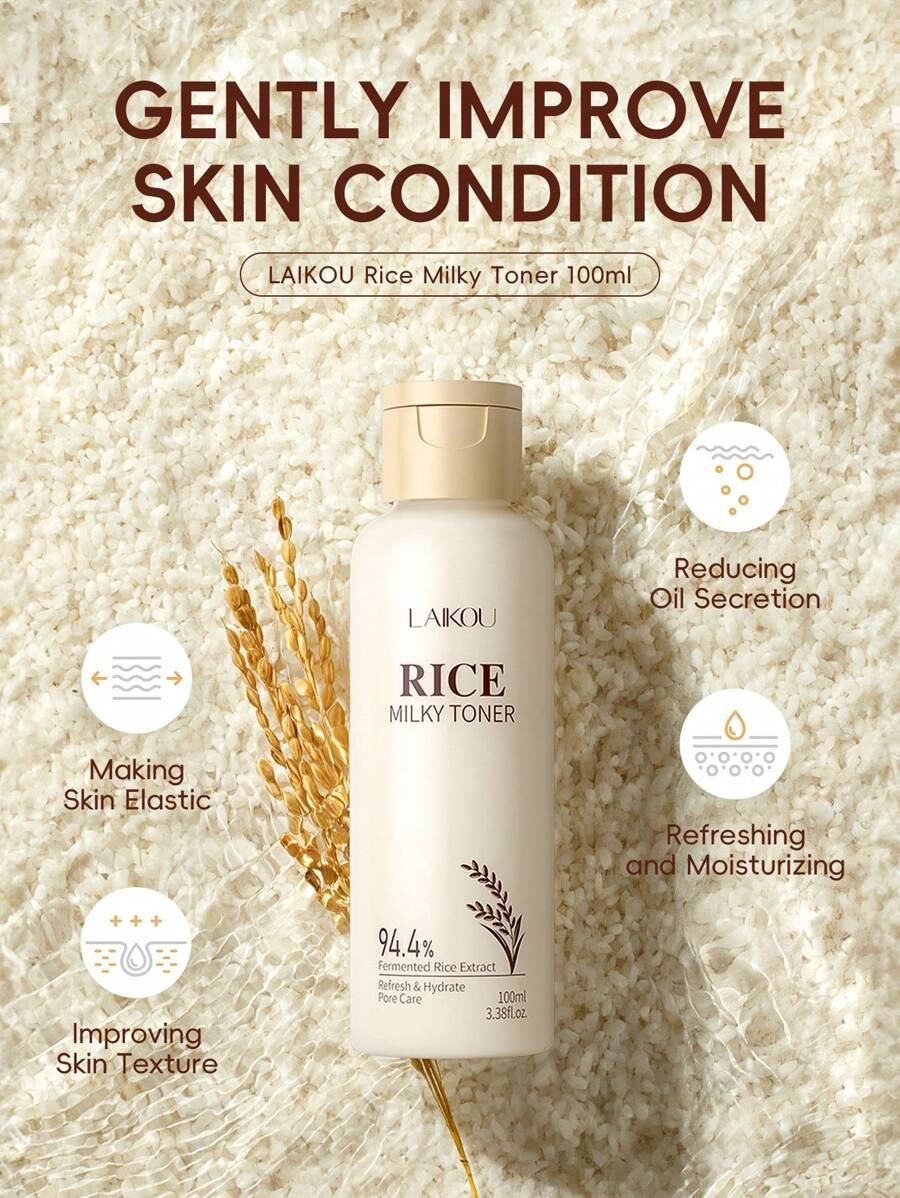 LAIKOU منظف الوجه بالأرز لترطيب وتقليل المسام