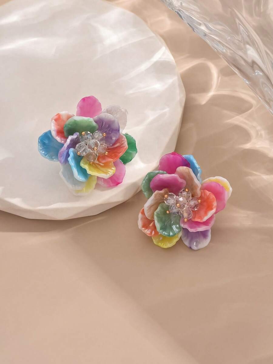 SHEIN أقراط زهرية أكريليك
