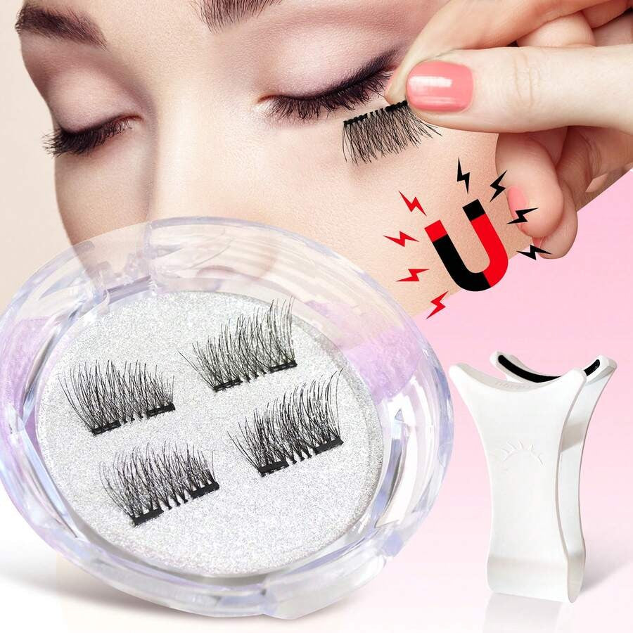 SHEIN Waloshow طقم رموش مغناطيسية طبيعية بدون غراء