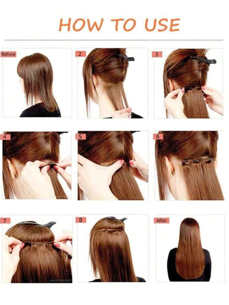SHEIN إضافة شعر كيرلي جاهزة بـ 16 مشبك – لون بني فاتح