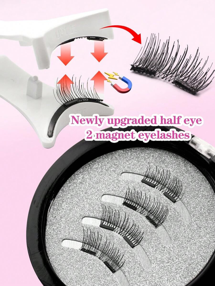 SHEIN Waloshow طقم رموش مغناطيسية طبيعية بدون غراء