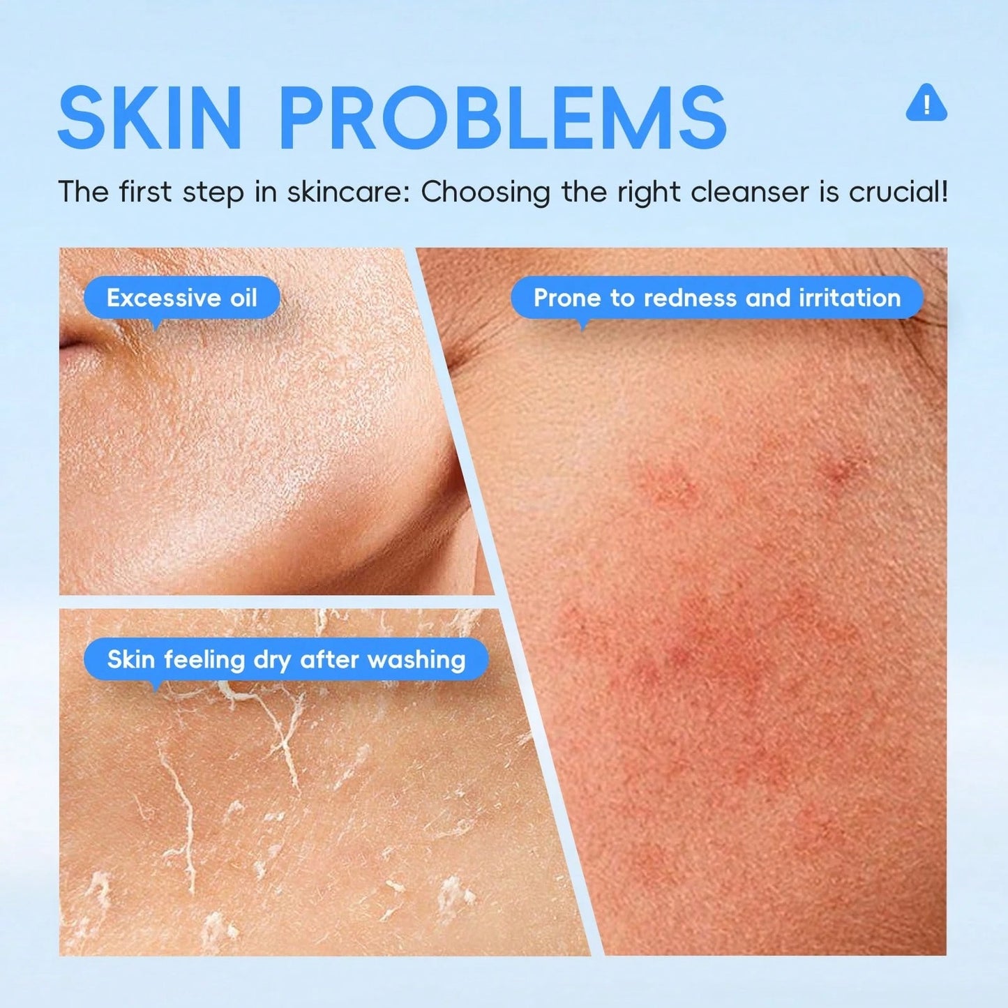 LAIKOU منظف وجه بحمض الهيالورونيك والكولاجين