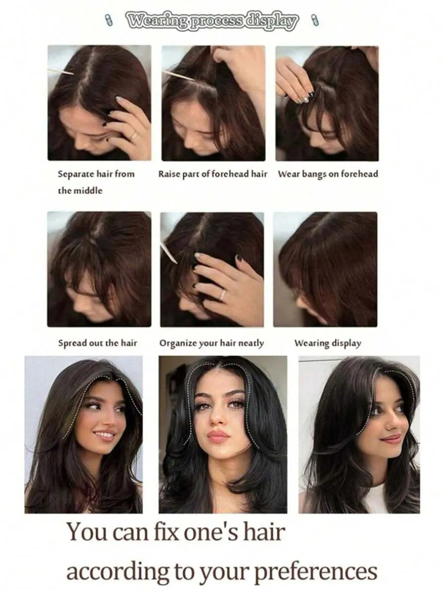 SHEIN شعر مستعار بخصلات هوائية طبيعية (8 بوصة)