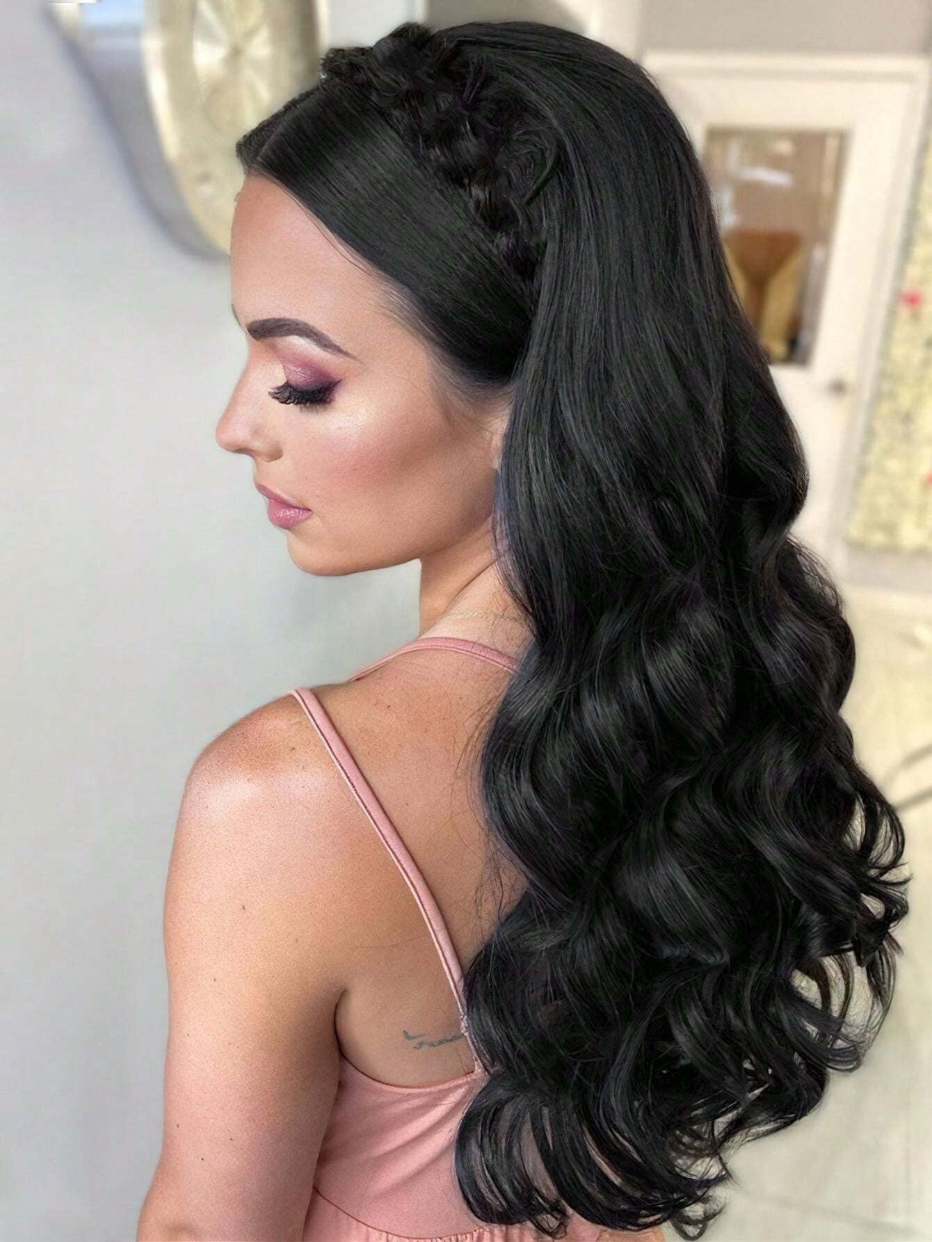 SHEIN شعر صناعي طويل مموج مع ضفائر ملتوية