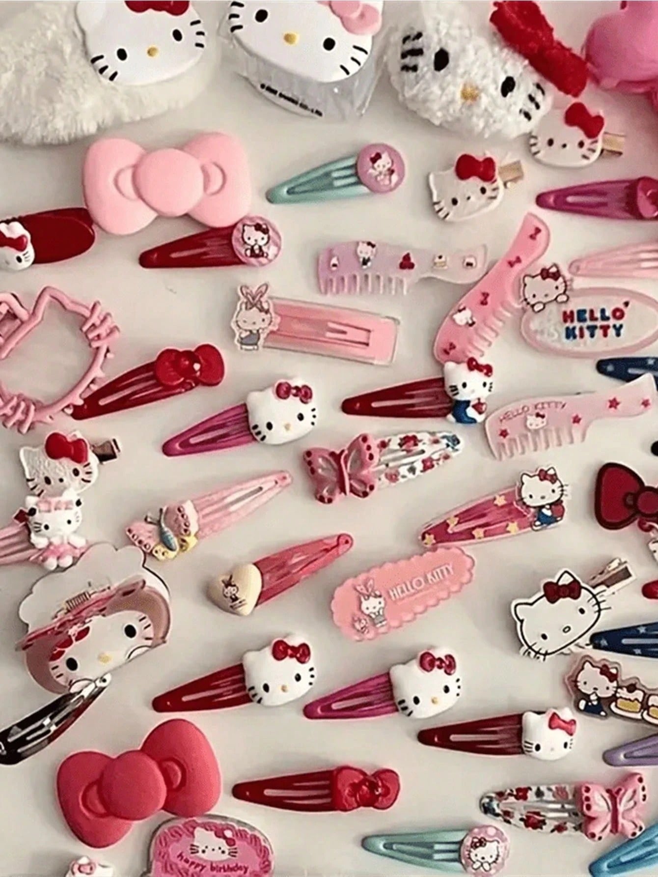 SHEIN Sanrio دبابيس شعر هالو كيتي كرتونية للنساء والفتيات