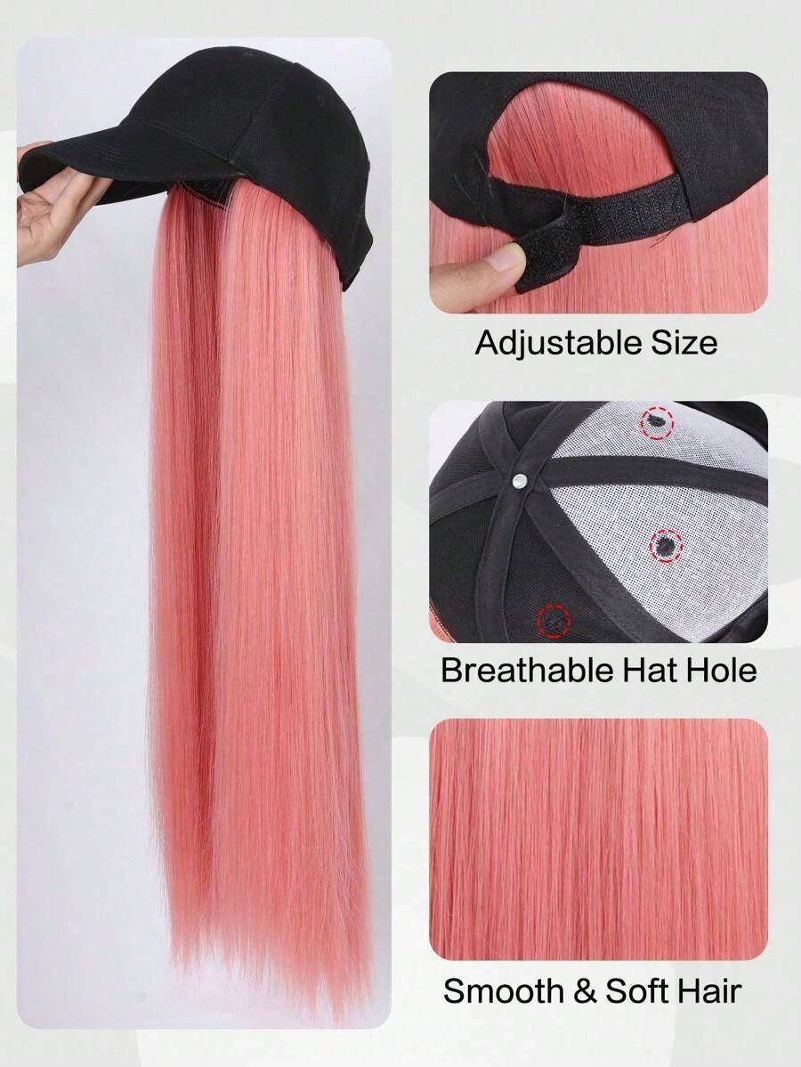 SHEIN كاب بباروكة شعر طويل مستقيم ستايل ناعم وطبيعي