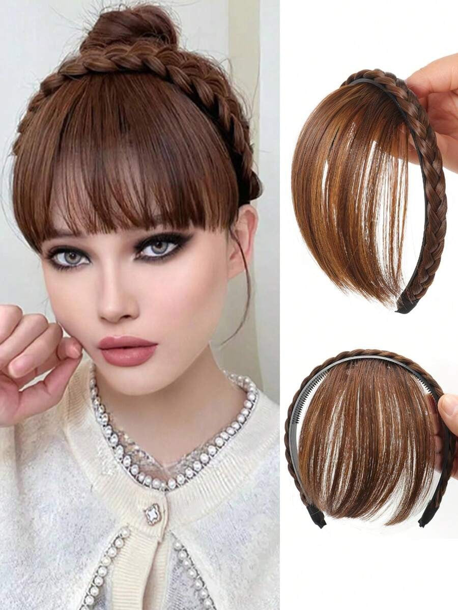 SHEIN باروكة ضفيرة مع غرة ناعمة