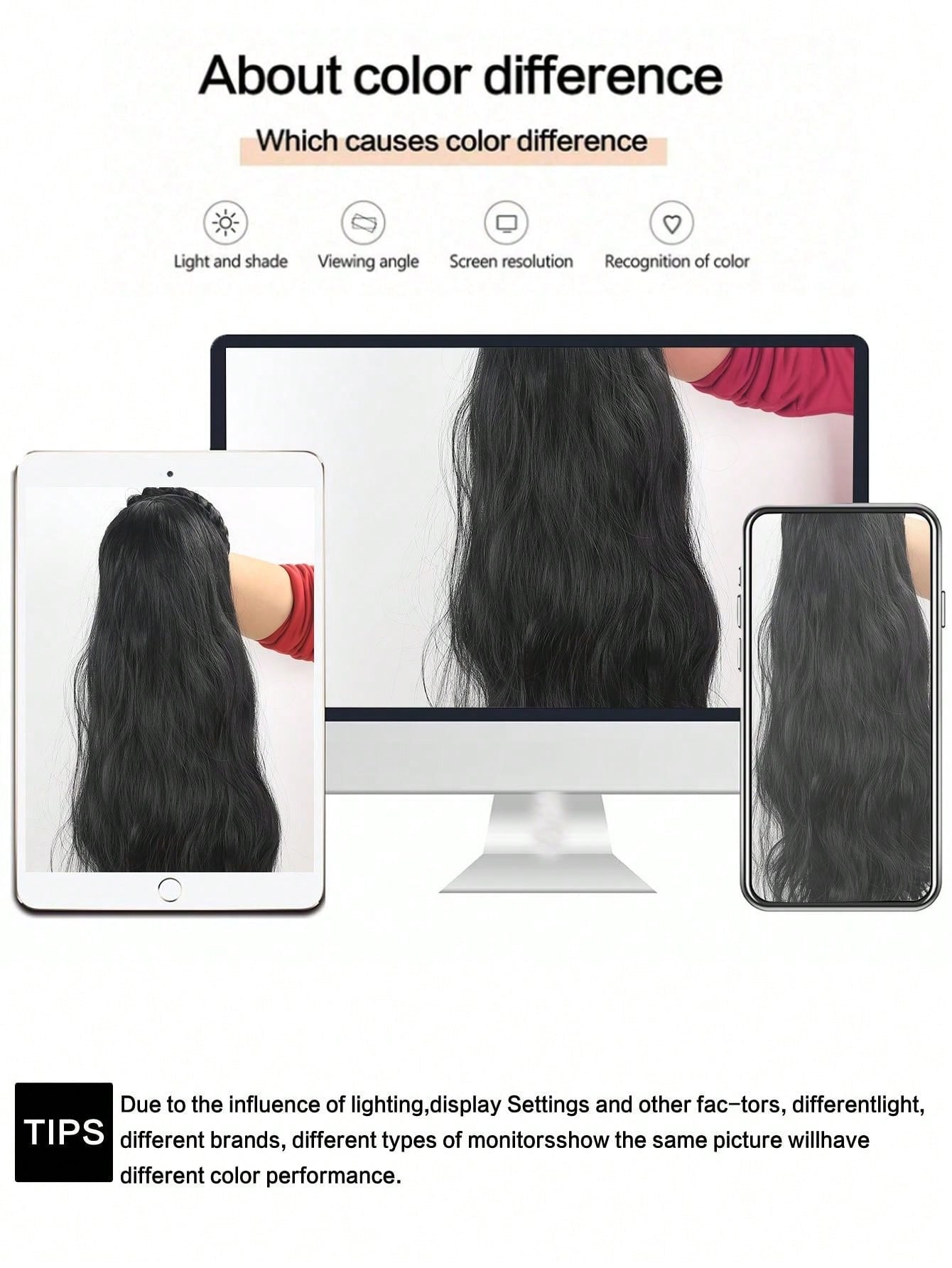 SHEIN شعر صناعي طويل مموج مع ضفائر ملتوية