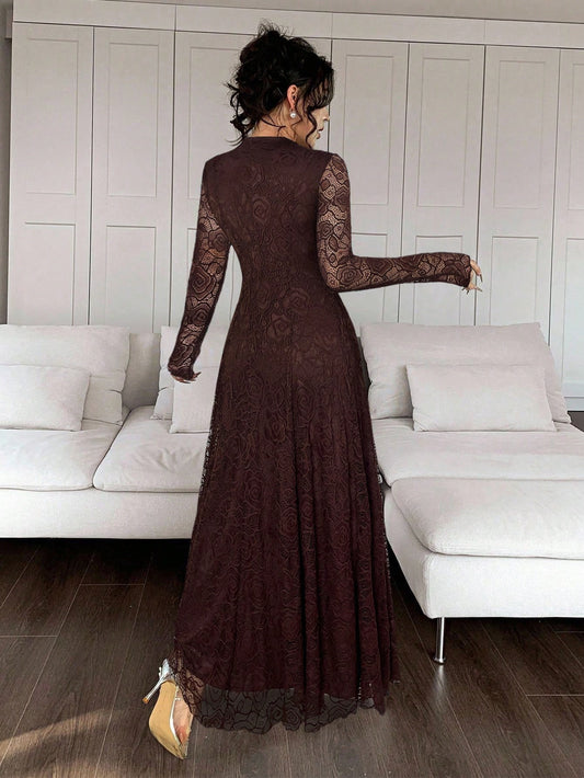 SHEIN Modelyn فستان أنيق من الدانتيل