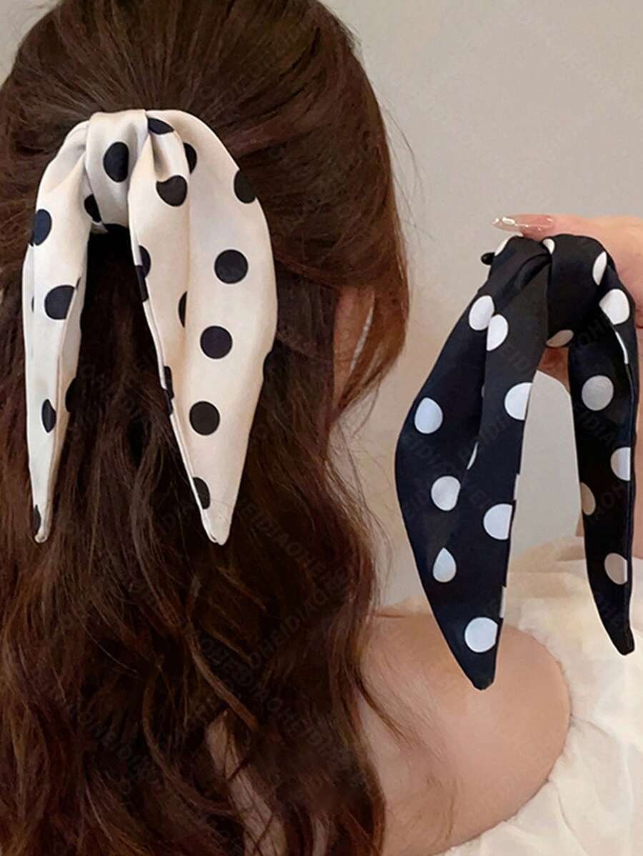 SHEIN مشبك شعر فراشة بنقاط بيضاء وسوداء