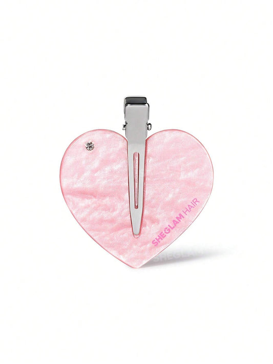 SHEGLAM HAIR مشبك شعر كريستالي وردي لتثبيت أنيق دون تشابك