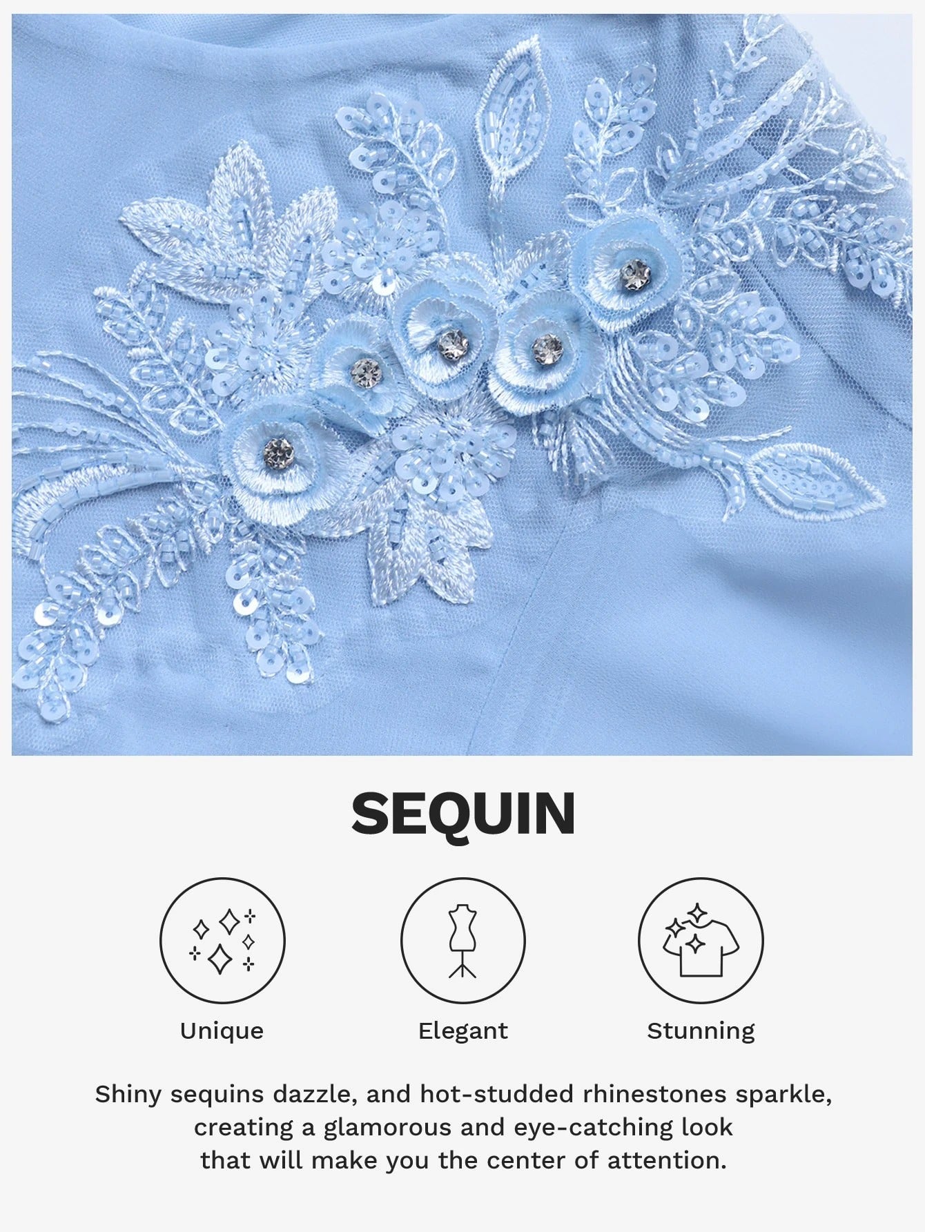 SHEIN Coutiva فستان ماكسي أنيق بلون أزرق فاتح