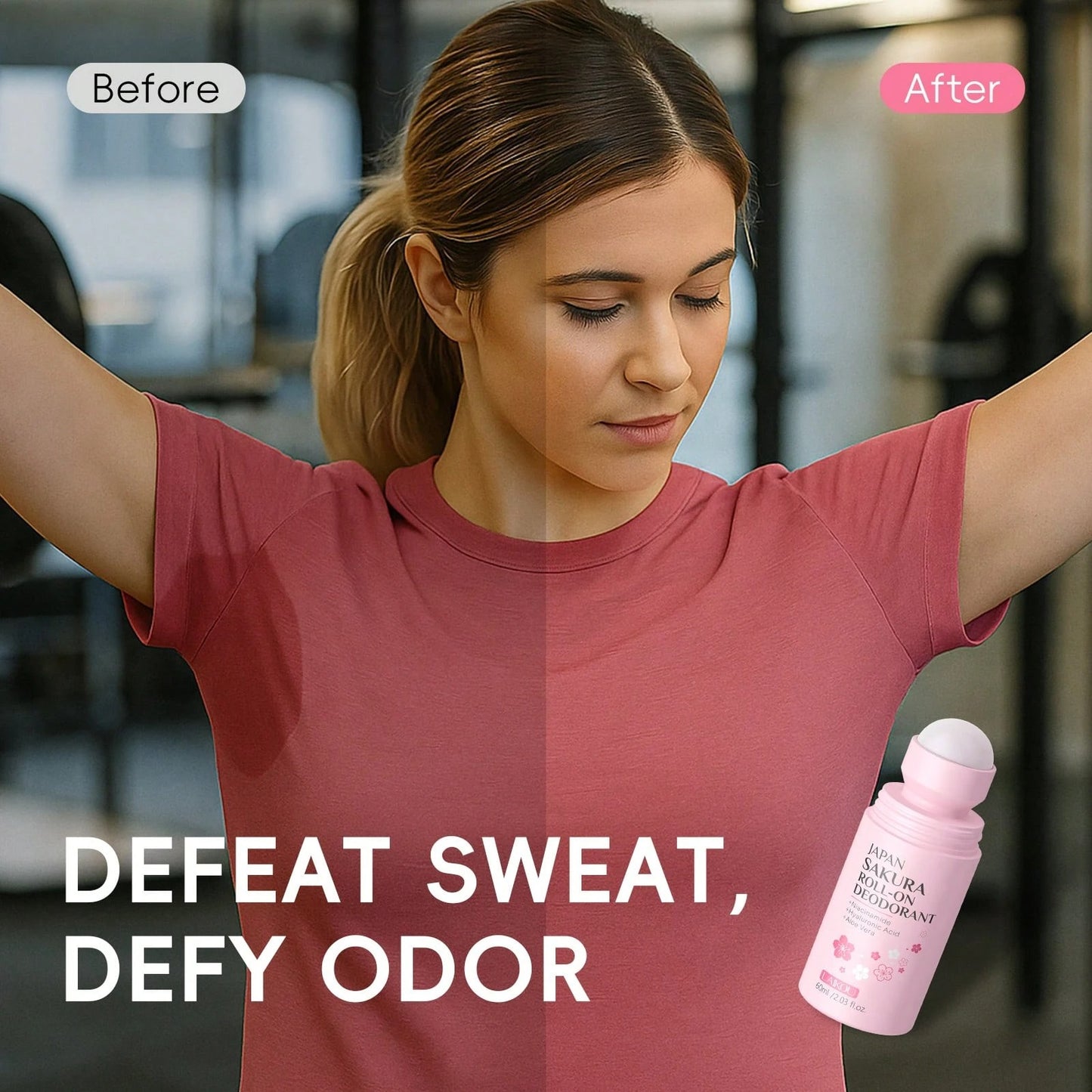 LAIKOU مجموعة لتفتيح وترطيب الجسم كريم الإبط + مزيل العرق بالكرز