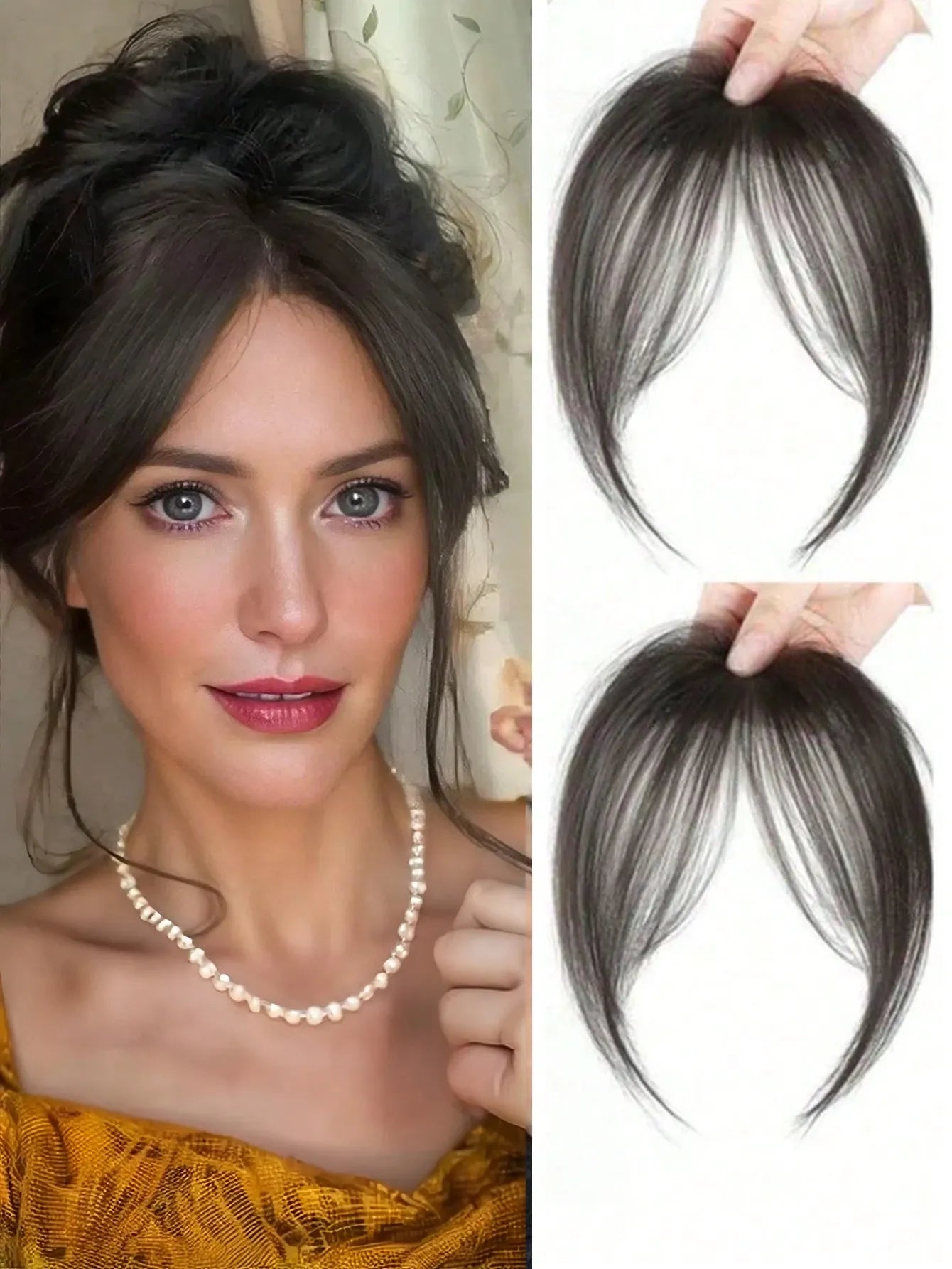 SHEIN شعر مستعار بخصلات هوائية طبيعية (8 بوصة)