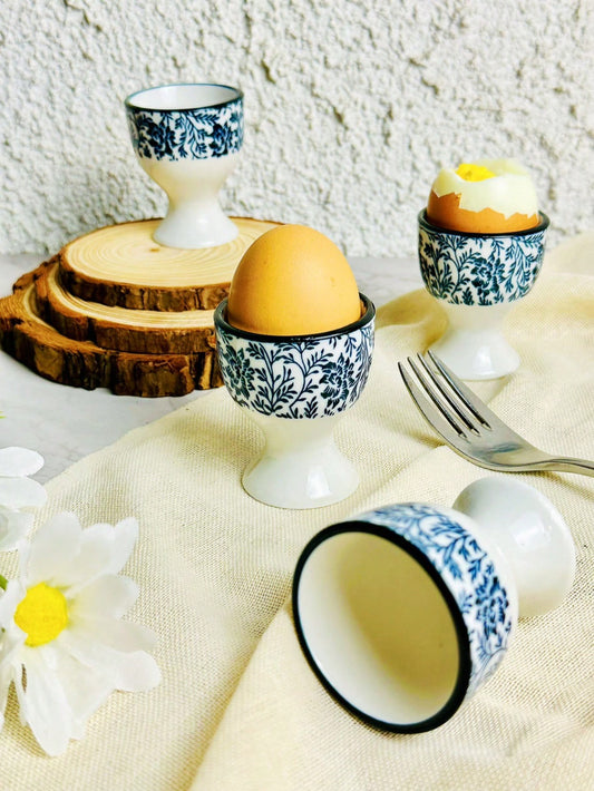 SHEIN حامل بيض معدني بلون أزرق وأبيض