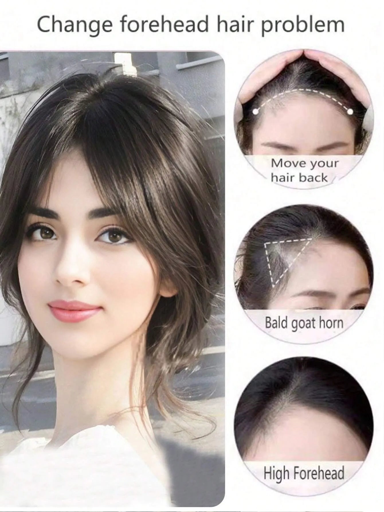 SHEIN شعر مستعار بخصلات هوائية طبيعية (8 بوصة)