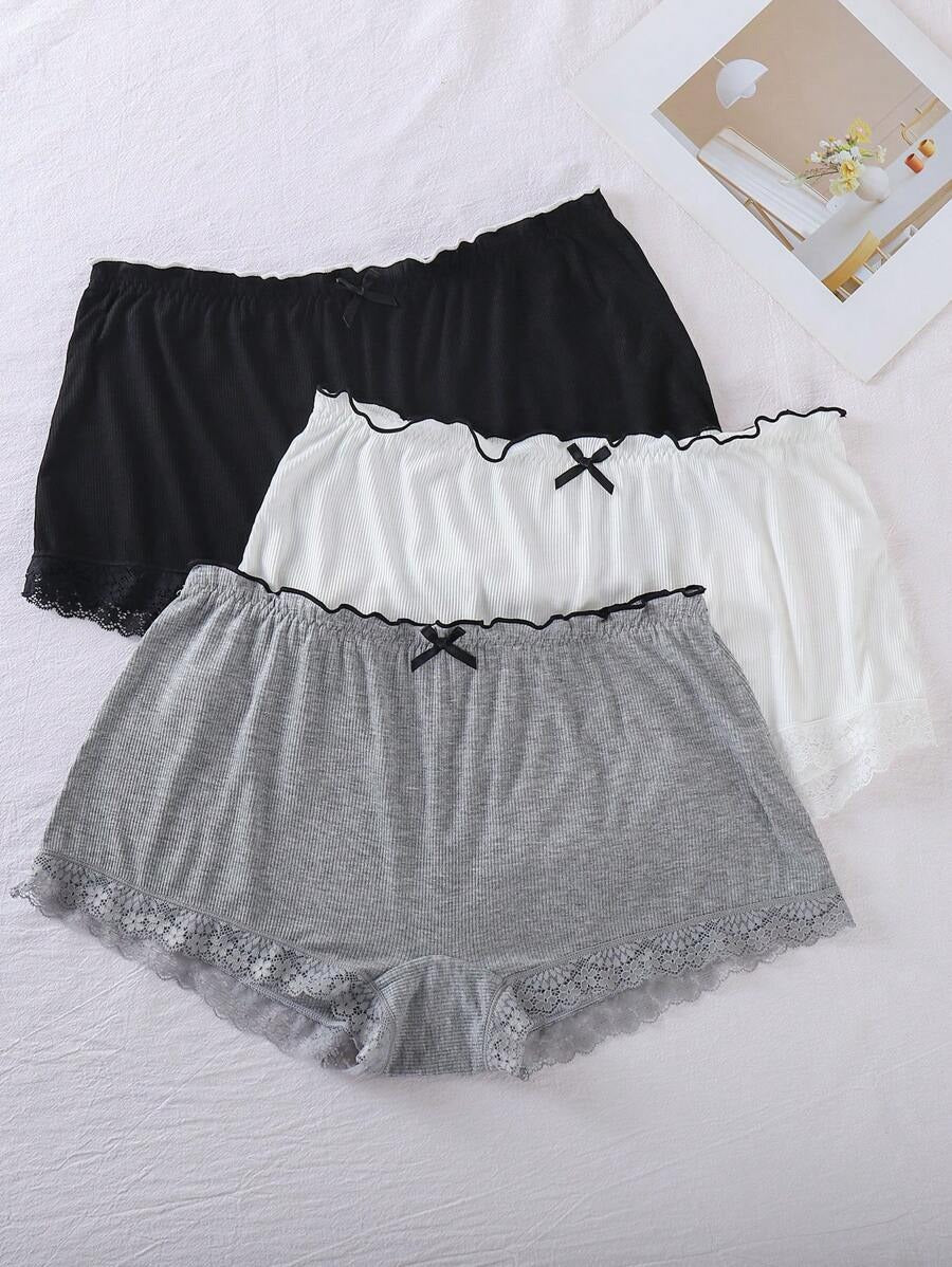 SHEIN طقم ٣ قطع ملونة من الملابس الداخلية
