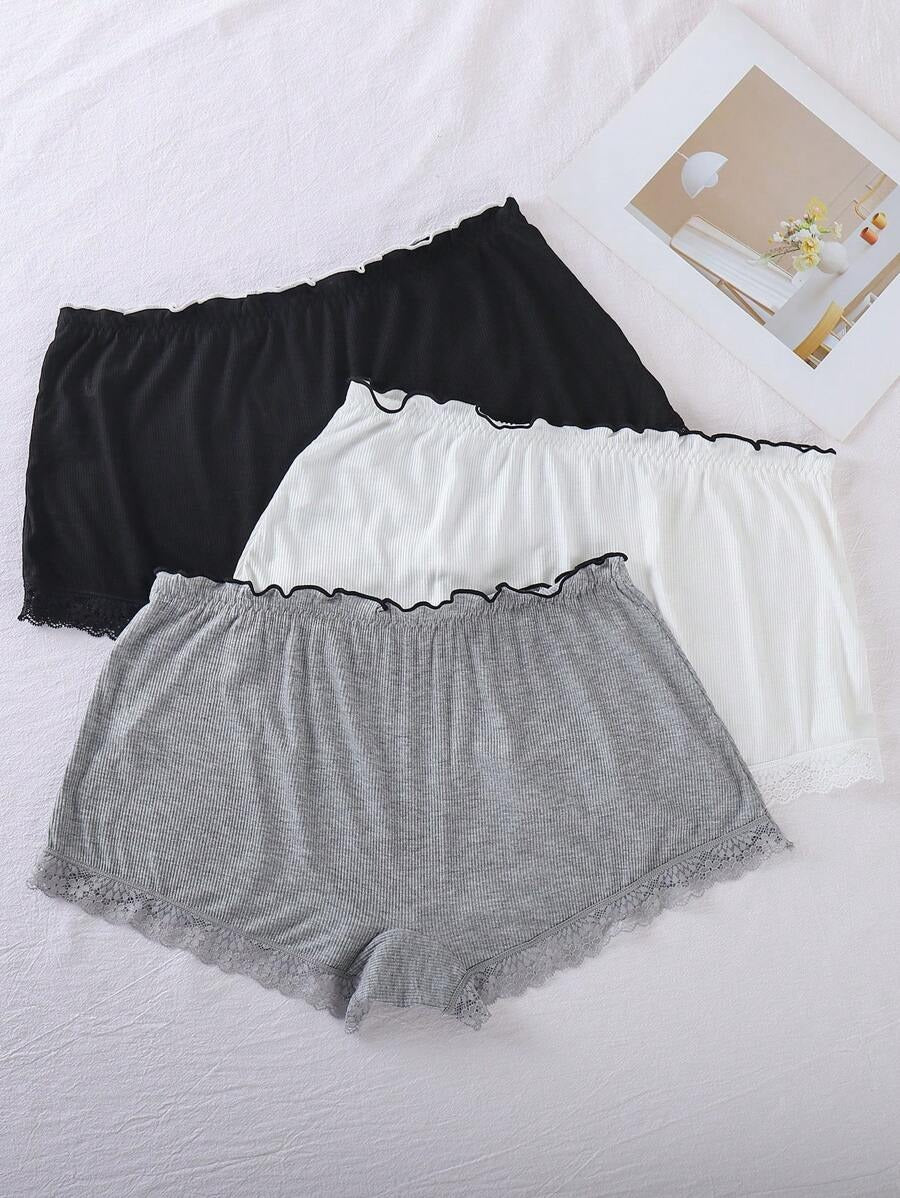 SHEIN طقم ٣ قطع ملونة من الملابس الداخلية