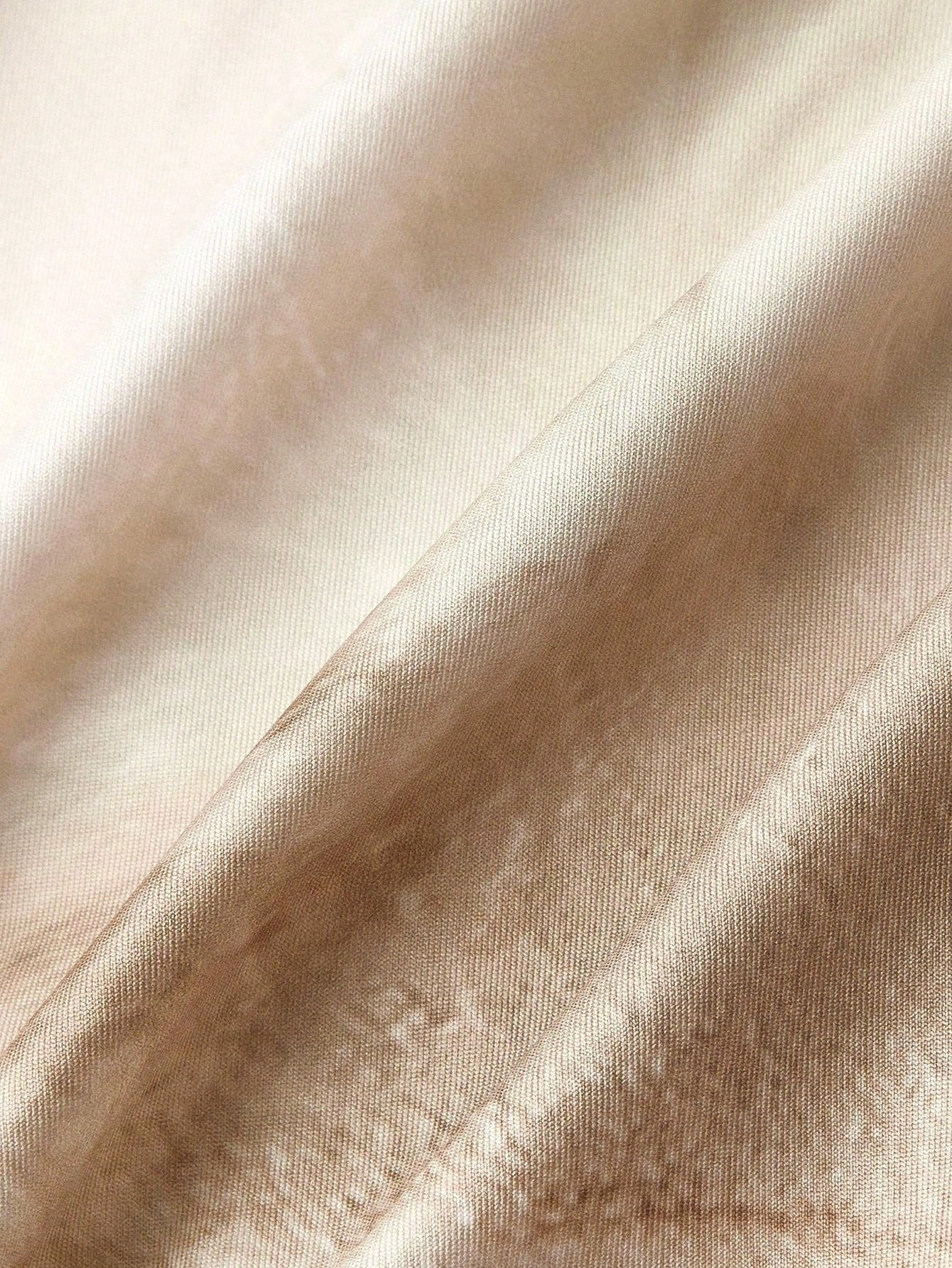 SHEIN MOD تنورة ضيقة ذيل سمكة بصبغة ربطة عنق ورقبة عميقة