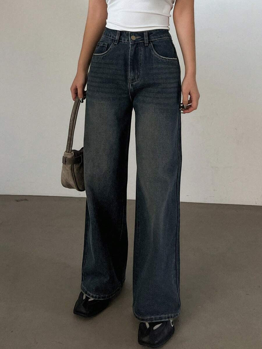 SHEIN Joudiya بنطلون جينز واسع