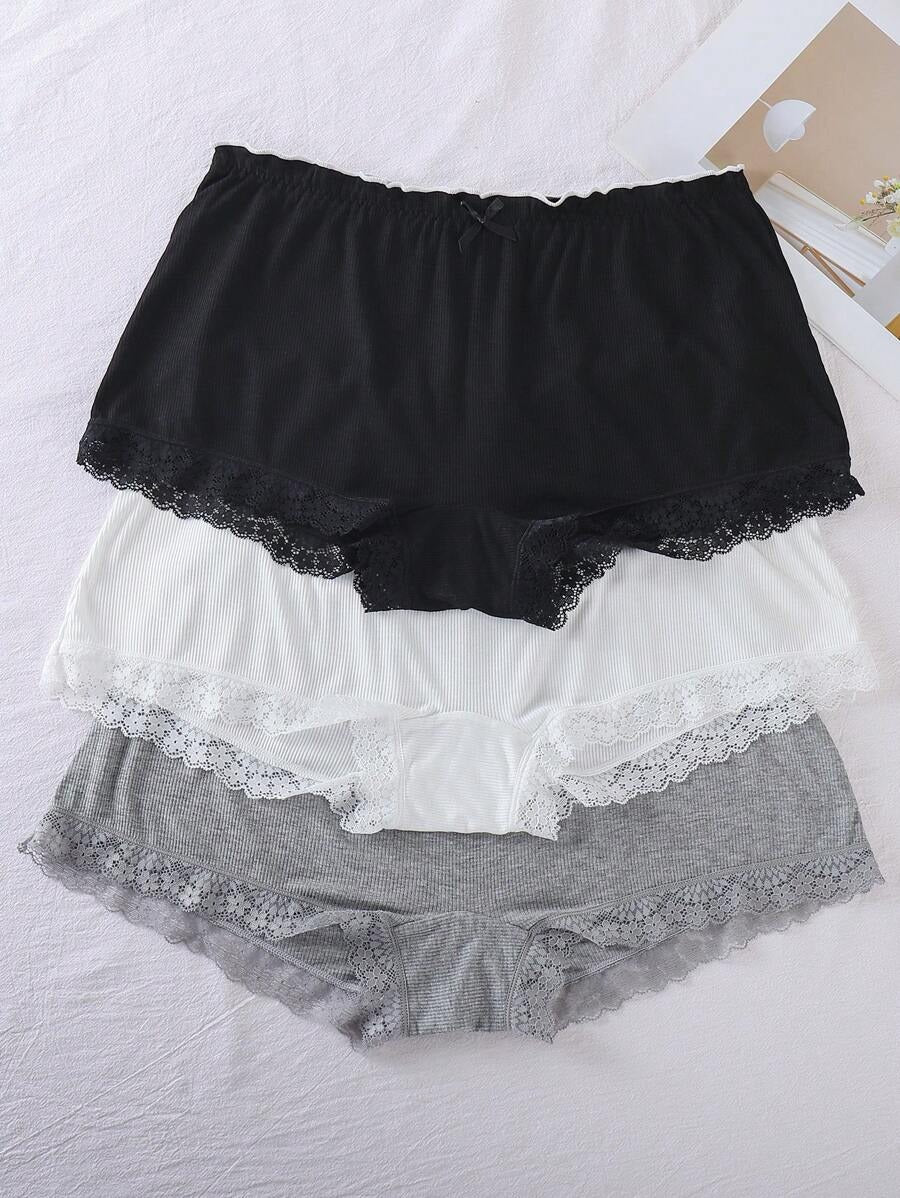 SHEIN طقم ٣ قطع ملونة من الملابس الداخلية