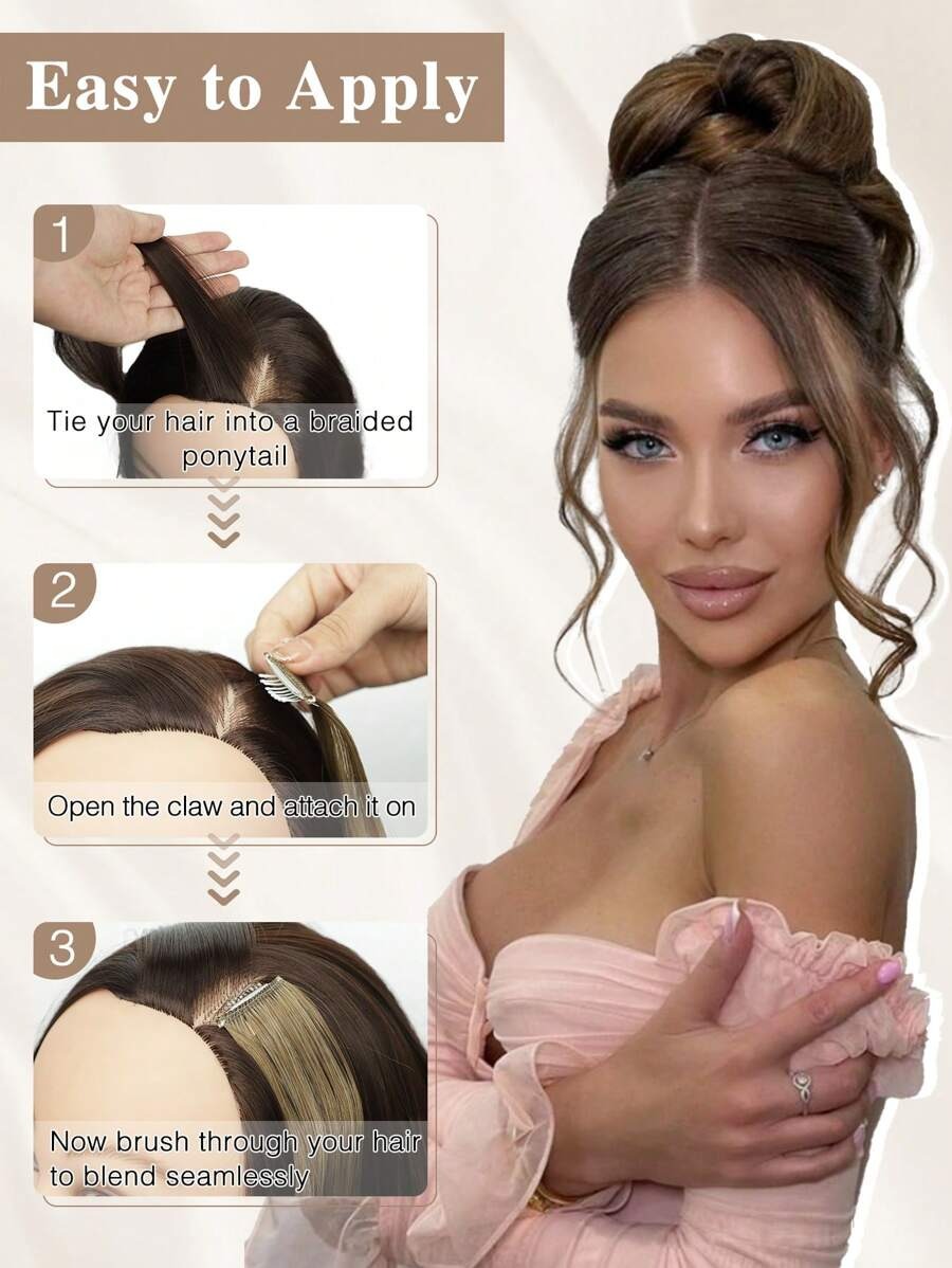 SHEIN قطعتين وصلات شعر مجعد بضفيرتين جانبيتين (12 بوصة)