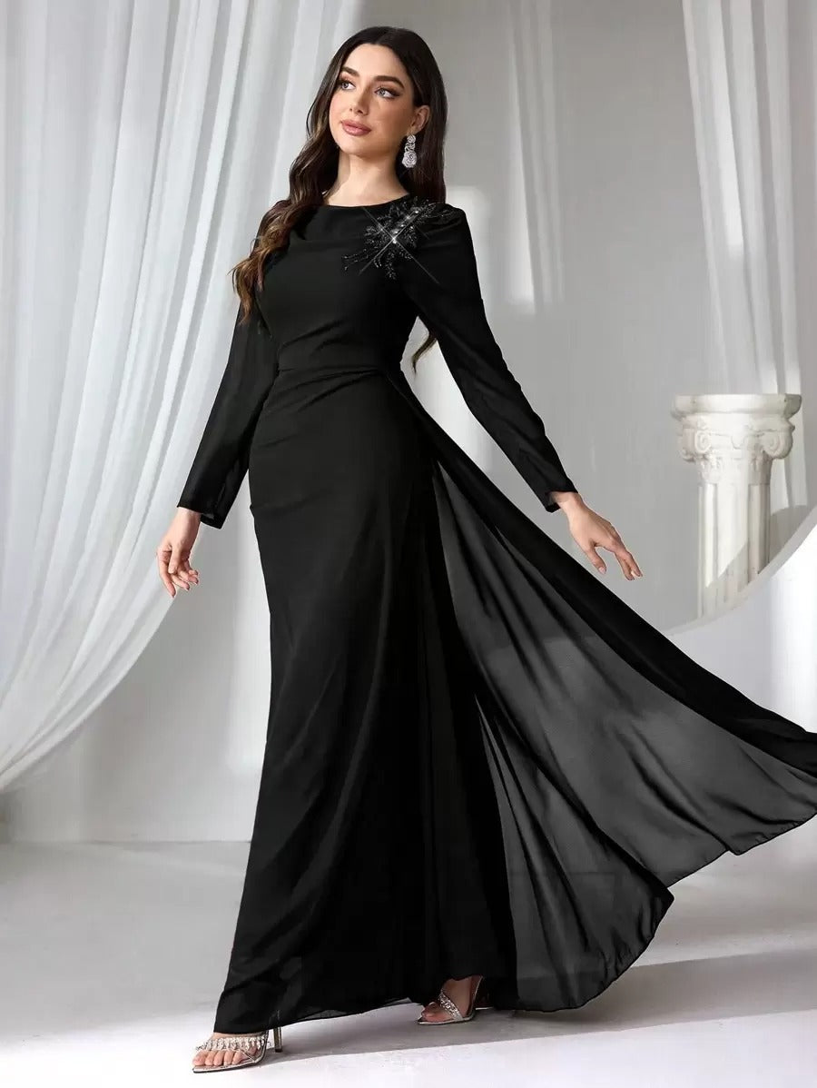 SHEIN Coutiva فستان ماكسي أنيق بلون أسود