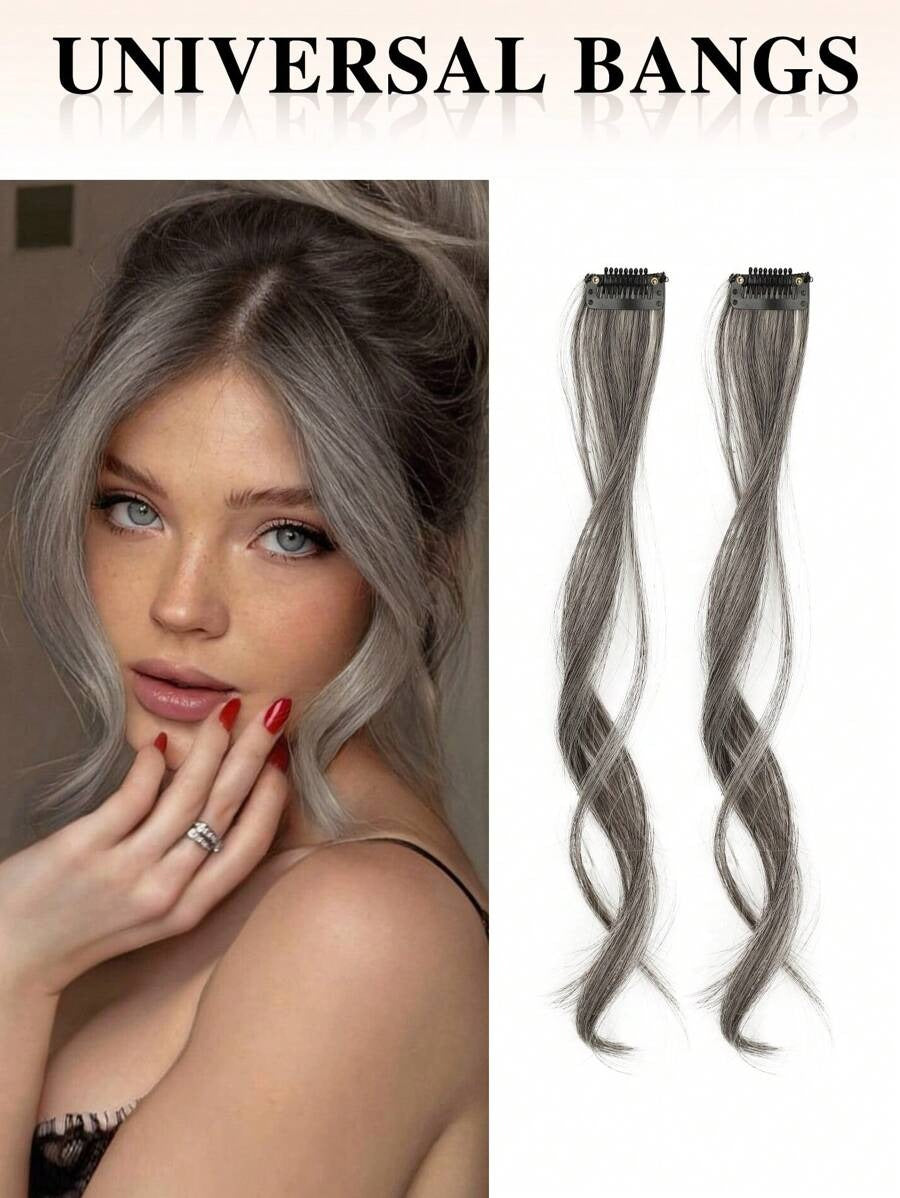 SHEIN قطعتين وصلات شعر مجعد بضفيرتين جانبيتين (12 بوصة)