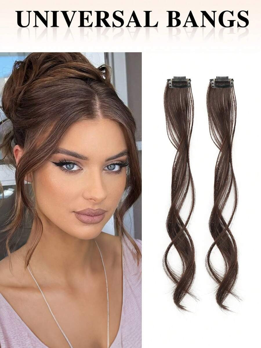 SHEIN قطعتين وصلات شعر مجعد بضفيرتين جانبيتين (12 بوصة)