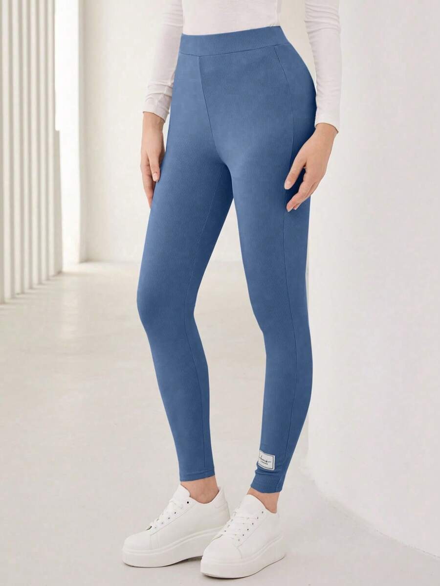 SHEIN بنطلون أنيق بستايل كاجوال لون أزرق مخضر
