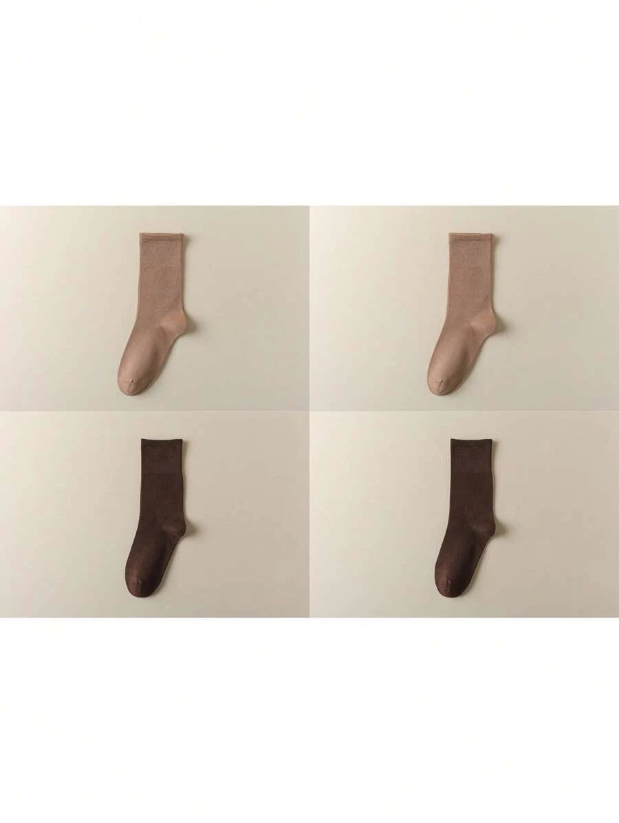 SHEIN 4 زواج جوارب كاحل نسائية مرن