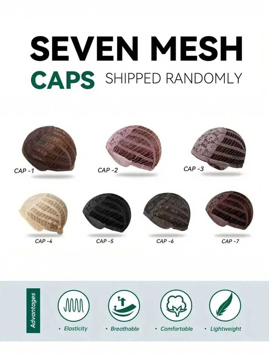 SHEIN باروكة شعر طويل مموج غرة أمامية وجذور داكنة بألوان بني وأشقر
