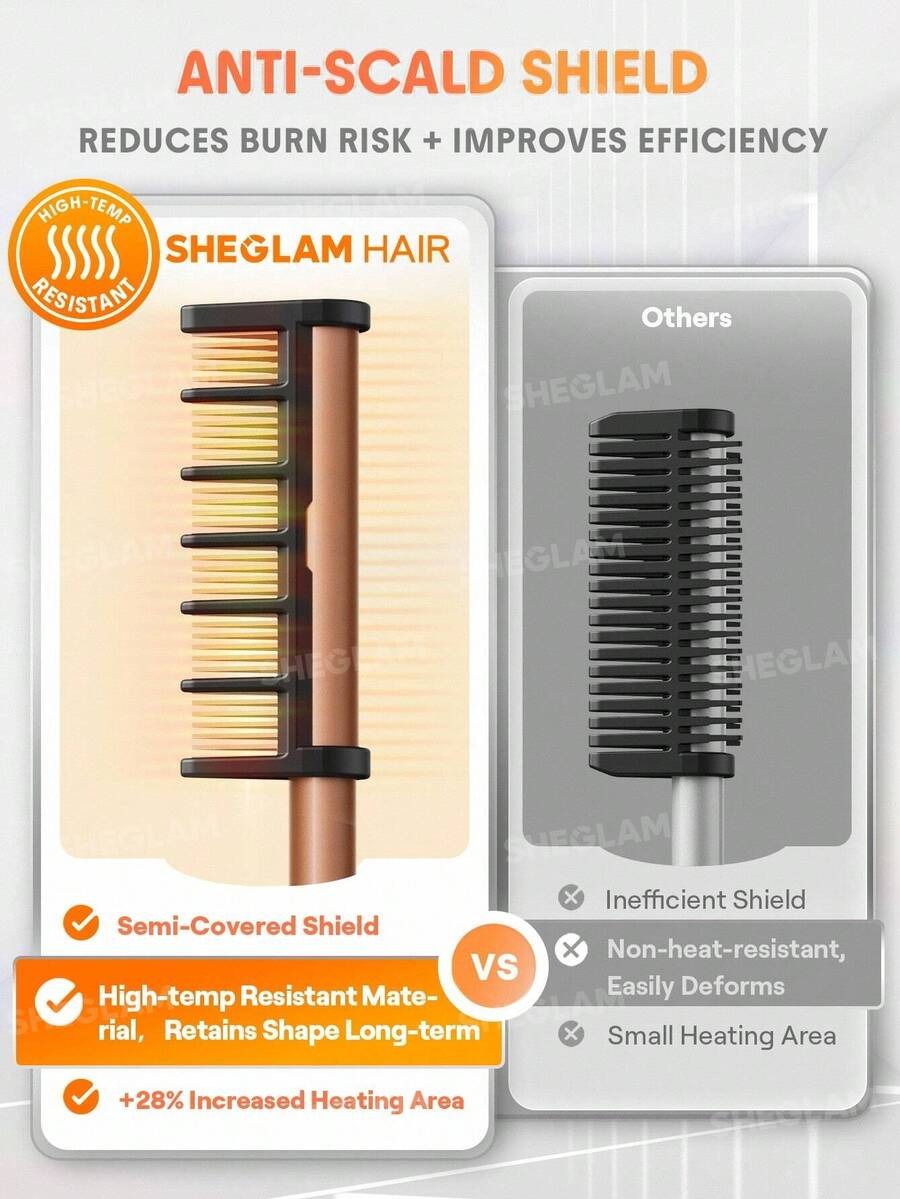 SHEGLAM فرشاة شعر 2 في 1 تمشيط وفرد الشعر