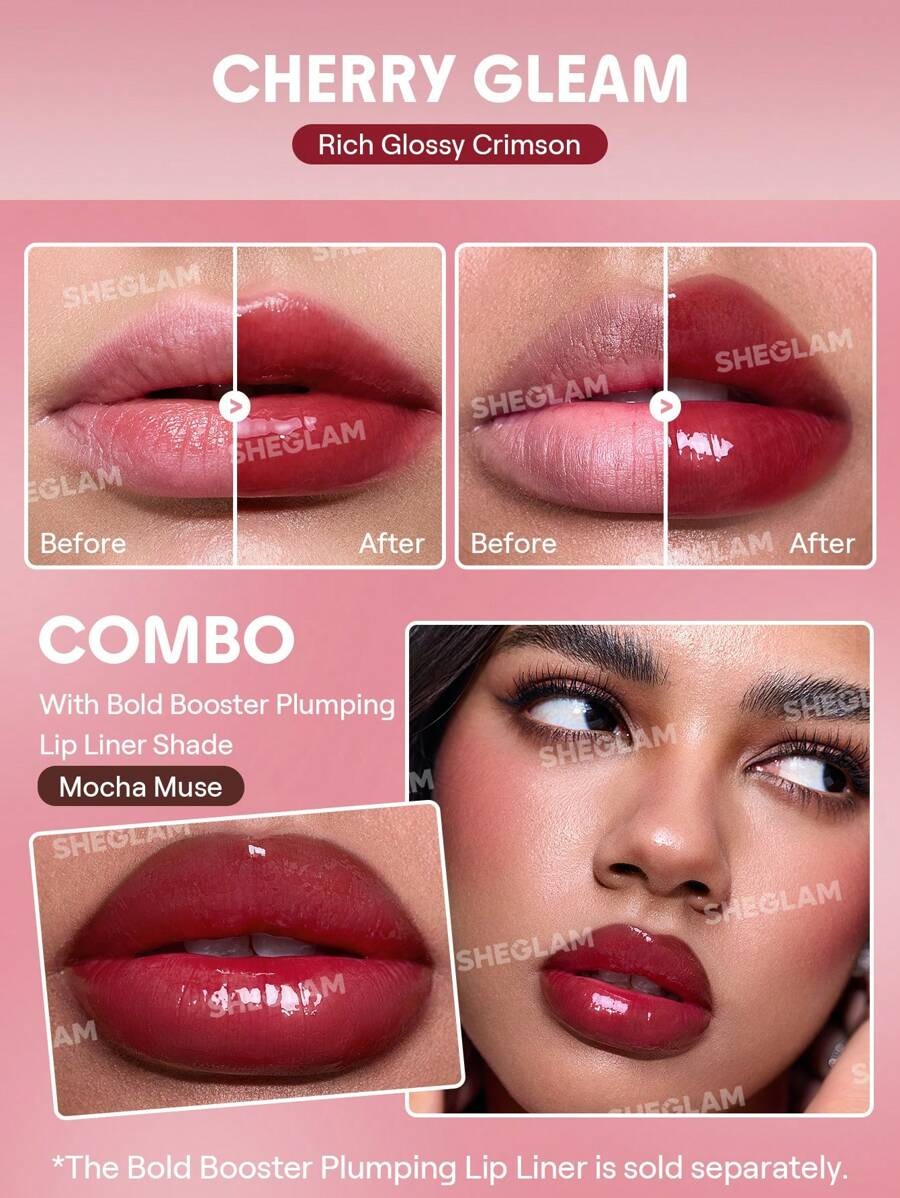 SHEGLAM Bold Booster – Cherry Gleam ملمع شفاه بلون كرزي