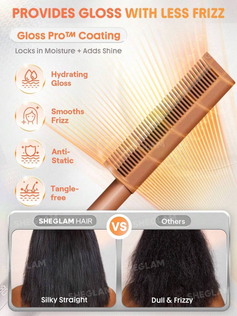 SHEGLAM فرشاة شعر 2 في 1 تمشيط وفرد الشعر