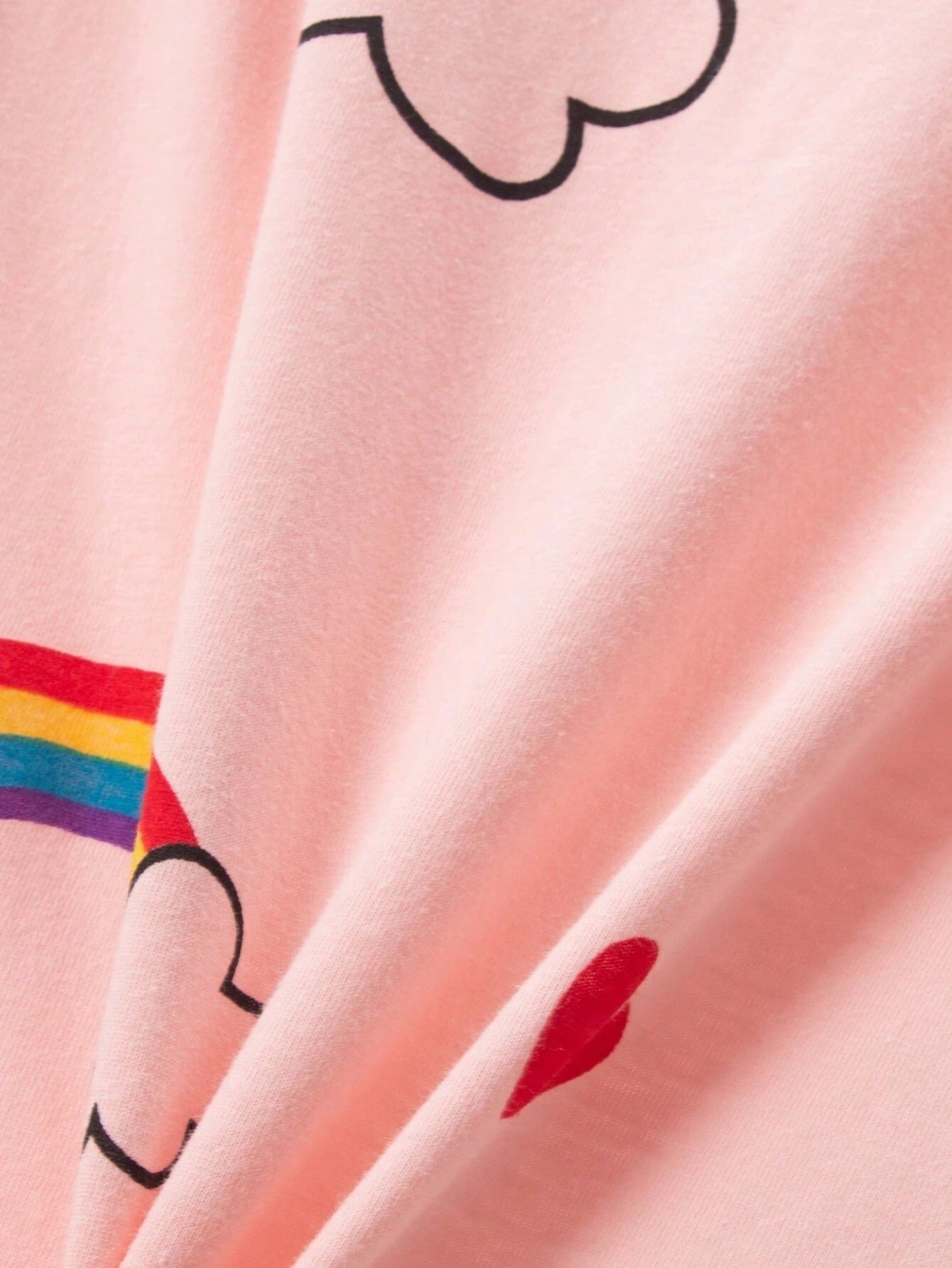 SHEIN طقم ملابس منزلية بنات 2 قطعة بطبعة الغيمة والقوس