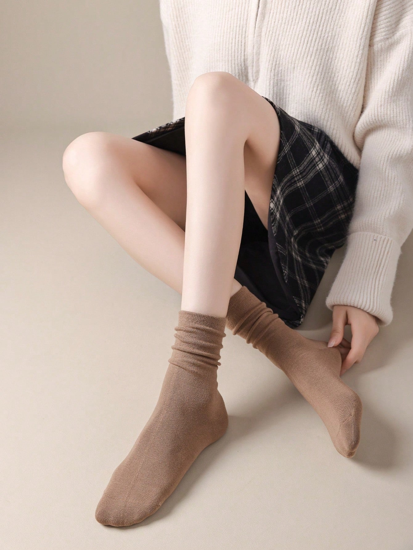 SHEIN 4 زواج جوارب كاحل نسائية مرن