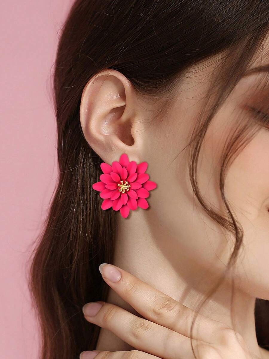 SHEIN طقم أقراط دبوس 6 أزواج بألوان ناعمة